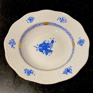 Herend Chinese Bouquet Blue Rim Soup Bowl